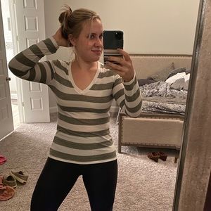 Old navy green striped shirt